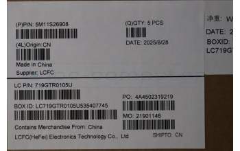 Lenovo 5M11S26908 C-Cover with keyboard, US English Euro, Black, Backlight, US