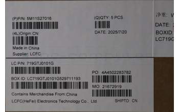 Lenovo 5M11S27016 MECH_ASM FRUKBCCV EURO ENG(Chicony)US BK