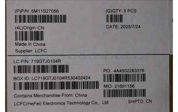 Lenovo 5M11S27056 C-Cover with keyboard, Spanish, Black, Backlight