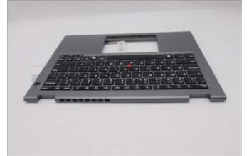 Lenovo 5M11S29881 C-Cover with keyboard, US English Euro, Luna Grey, Non-Backlight, Heat Staking, US