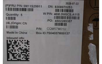 Lenovo 5M11S29911 MECH_ASM FRU MEASM US-C YBL GR-CHY-ENG