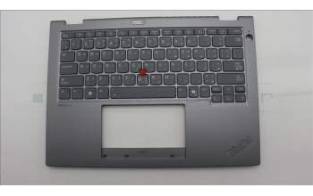 Lenovo 5M11S30214 C-Cover with keyboard, Arabic, Luna Grey, Backlight, World Face Camera, Heat Staking, US