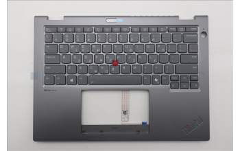 Lenovo 5M11S30223 C-Cover with keyboard, Greek, Luna Grey, Backlight, World Face Camera, Heat Staking, US