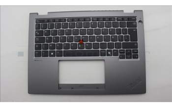 Lenovo 5M11S30250 C-Cover with keyboard, Belgian, Luna Grey, Non-Backlight, No World Face Camera, Heat Staking, UK