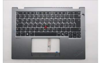 Lenovo 5M11S30286 C-Cover with keyboard, Italian, Luna Grey, Non_Backlight, No World Face Camera, Heat Staking