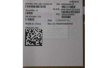 Lenovo 5M11S30319 C-Cover with keyboard, UK English, Luna Grey, Non-Backlight, No World Face Camera, Heat Staking, UK