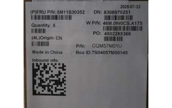 Lenovo 5M11S30352 C-Cover with keyboard, German, Luna Grey, Backlight, No World Face Camera, Heat Staking, UK