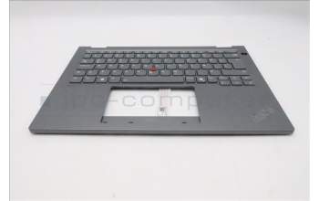 Lenovo 5M11S30358 C-Cover with keyboard, Icelandic, Luna Grey, Backlight, No World Face Camera, Heat Staking, UK