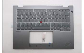 Lenovo 5M11S30376 C-Cover with keyboard, Slovenian, Luna Grey, Backlight, No World Face Camera, Heat Staking, UK