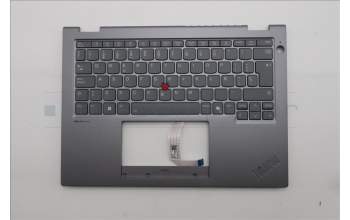 Lenovo 5M11S30379 C-Cover with keyboard, Spanish, Luna Grey, Backlight, No World Face Camera, Heat Staking, UK