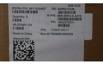 Lenovo 5M11S30427 C-Cover with keyboard, German, Luna Grey, Non-Backlight, World Face Camera, Heat Staking, UK