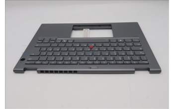 Lenovo 5M11S30504 C-Cover with keyboard, German, Luna Grey, Backlight, World Face Camera, Heat Staking, UK
