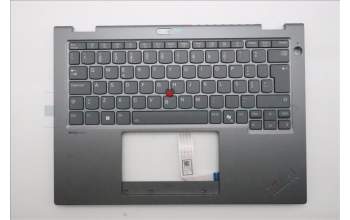 Lenovo 5M11S30523 C-Cover with keyboard, Portuguese, Luna Grey, Backlight, World Face Camera, Heat Staking, UK