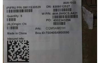 Lenovo 5M11S30529 C-Cover with keyboard, Spanish, Luna Grey, Backlight, World Face Camera, Heat Staking, UK