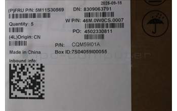 Lenovo 5M11S30569 C-Cover with keyboard, US English Euro, Black, Non-Backlight, Heat Staking, US