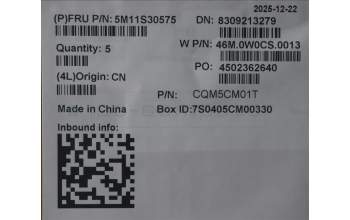 Lenovo 5M11S30575 C-Cover with keyboard, Hebrew, Black, Non-Backlight, Heat Staking, US