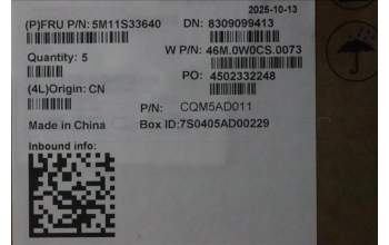 Lenovo 5M11S33640 C-Cover with keyboard, Italian, Black, Non-Backlight, Heat Staking, UK