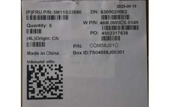 Lenovo 5M11S33680 C-Cover with keyboard, Belgian, Black, Backlight, Heat Staking, UK