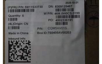 Lenovo 5M11S33730 C-Cover with keyboard, Slovenian, Black, Backlight, Heat Staking, UK