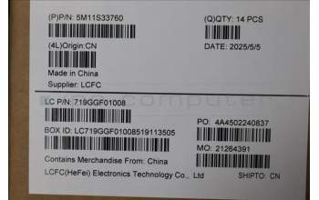 Lenovo 5M11S33760 Lenovo LCD Module, 14\", 2.8K, Touch, Anti-reflection, OLED, 500nit, 100%DCI-P3, W/8MP+IR Camera