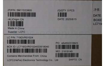 Lenovo 5M11S33805 C-Cover with keyboard, French, Black, Backlight, US