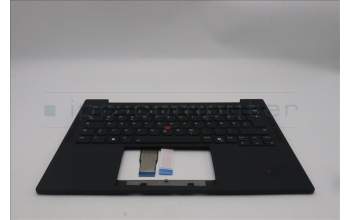 Lenovo 5M11S33813 C-Cover with keyboard, German, Black, Backlight, UK