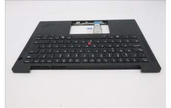Lenovo 5M11S37340 C-Cover with keyboard, Portuguese, Black, Backlight, UK