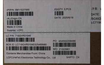 Lenovo 5M11S37565 C-Cover with keyboard, US English Euro, Black, Backlight, WWAN, US