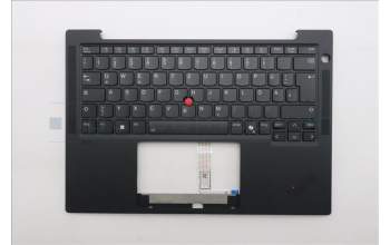 Lenovo 5M11S38016 C-Cover with keyboard, German, Black, Backlight, UK