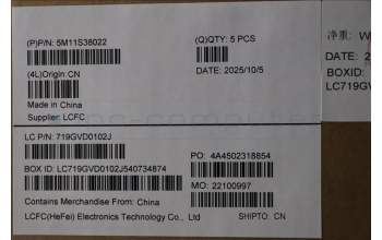 Lenovo 5M11S38022 C-Cover with keyboard, Hebrew, Black, Backlight, US