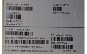 Lenovo 5M11S38106 C-Cover with keyboard, Czech Slovakian, Black, Backlight, WWAN, UK