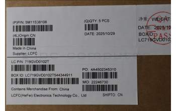 Lenovo 5M11S38108 C-Cover with keyboard, Danish, Black, Backlight, WWAN, UK