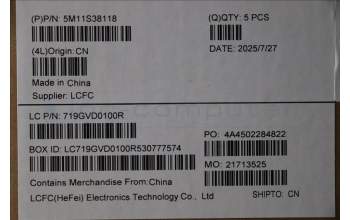 Lenovo 5M11S38118 C-Cover with keyboard, US English Euro, Black, Backlight, WWAN, US