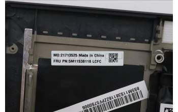 Lenovo 5M11S38118 C-Cover with keyboard, US English Euro, Black, Backlight, WWAN, US