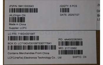 Lenovo 5M11S53543 C-Cover with keyboard, UK English, Black, Backlight, WWAN, UK