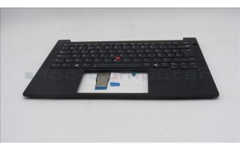 Lenovo 5M11S53753 C-Cover with keyboard, Belgian, Black, Backlight, UK