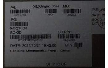 Lenovo 5M11T51955 ASM-IO-FACE-L, Silver