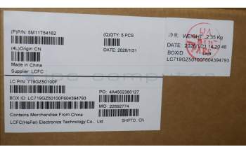 Lenovo 5M11T54162 Keyboard Internal, Nordic, Black, Backlight, w/Numpad, UK