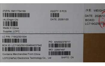 Lenovo 5M11T54199 Keyboard Internal, Ukraine, Black, Backlight, w/Numpad, US