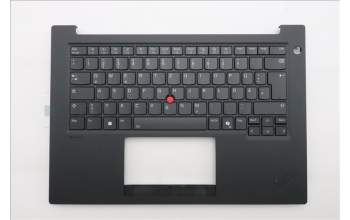 Lenovo 5M11T54259 C-Cover with keyboard, German, Black, Backlight, UK