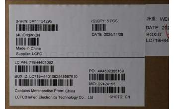 Lenovo 5M11T54295 C-Cover with keyboard, Norwegian, Black, Backlight, UK