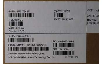 Lenovo 5M11T54311 C-Cover with keyboard, Slovenian, Black, Backlight, UK