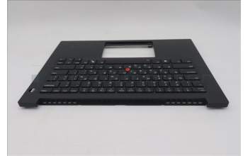 Lenovo 5M11T55143 C-Cover with keyboard, Greek, Black, Backlight, Smart Card Reader, US