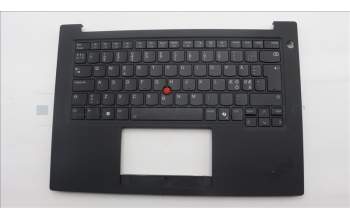 Lenovo 5M11T55180 C-Cover with keyboard, Nordic, Black, Backlight, Smart Card Reader, UK
