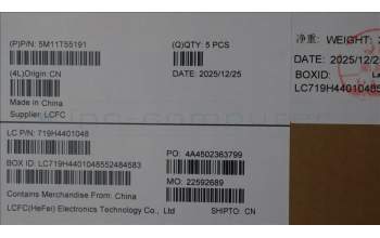 Lenovo 5M11T55191 C-Cover with keyboard, Slovenian, Black, Backlight, Smart Card Reader, UK