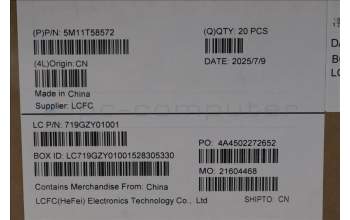 Lenovo 5M11T58572 MECH_ASM ILL POWER_BTN W FPR BK