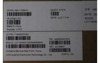 Lenovo 5M11T58914 C-Cover with keyboard, Czech Slovakian, White, FingerPrint, UK