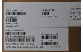 Lenovo 5M11U03792 C-Cover with keyboard, Arabic, Black/White, FingerPrint, WLAN, US