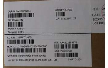 Lenovo 5M11U03824 C-Cover with keyboard, UK English, Black/White, FingerPrint, WLAN, UK