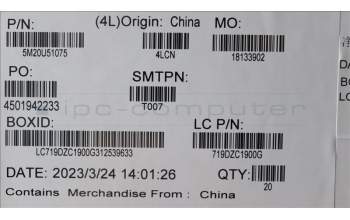 Lenovo 5M20U51075 Top Filtre Frame,Black,T580